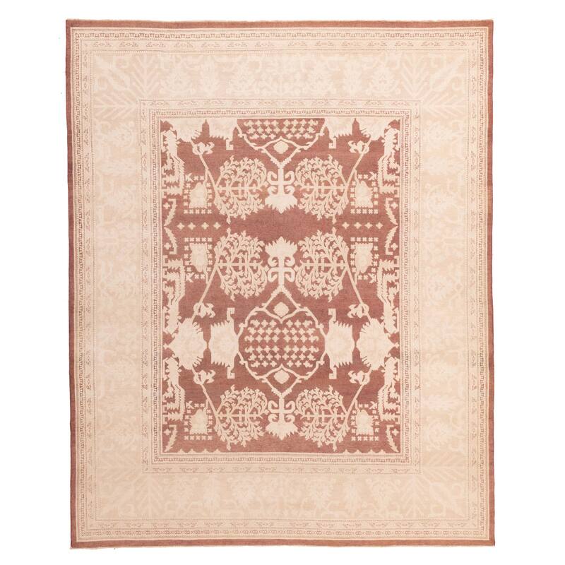 ECARPETGALLERY Hand-knotted Peshawar Oushak Dark Red Wool Rug - 8'2 x 10'3