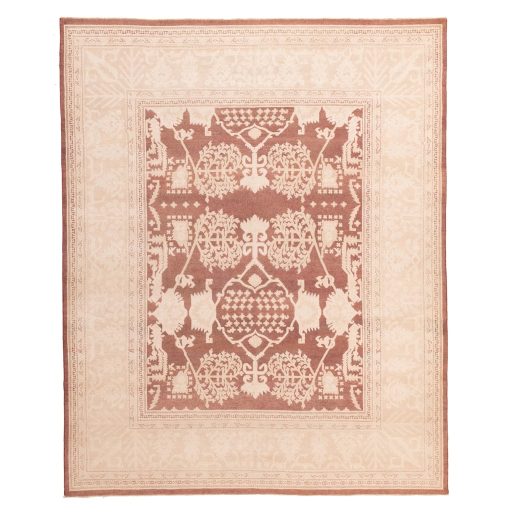 ECARPETGALLERY Hand-knotted Peshawar Oushak Dark Red Wool Rug - 8'2 x 10'3