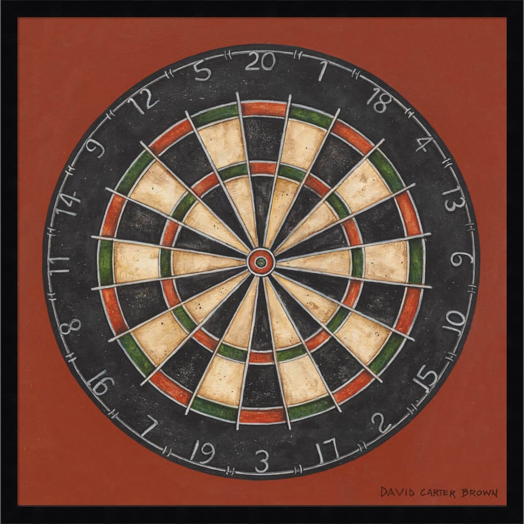Amanti Art Framed Fabric Pinboard Darts v2 by David Carter Printed Bulletin Board - Board Size 24 x 24