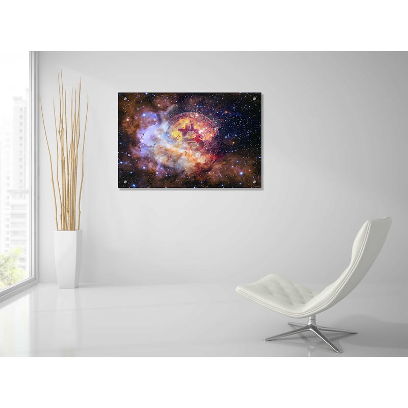 Epic Art 'Bitcoin Nebula', Acrylic Glass Wall Art