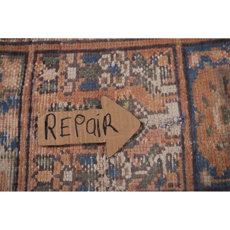 Bakhtiari Persian Vintage Area Rug Handmade Orange Wool Carpet - 6'5"x 9'4"