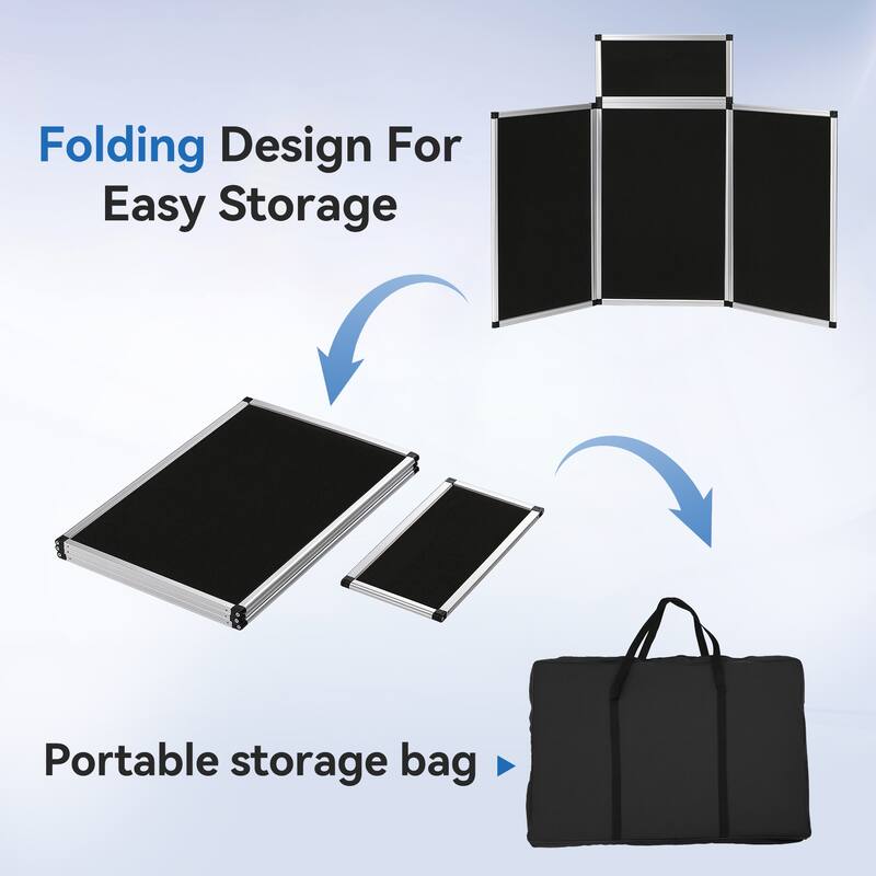 Foldable 3+1 Bulletin Board, Aluminum Foldable Display Board