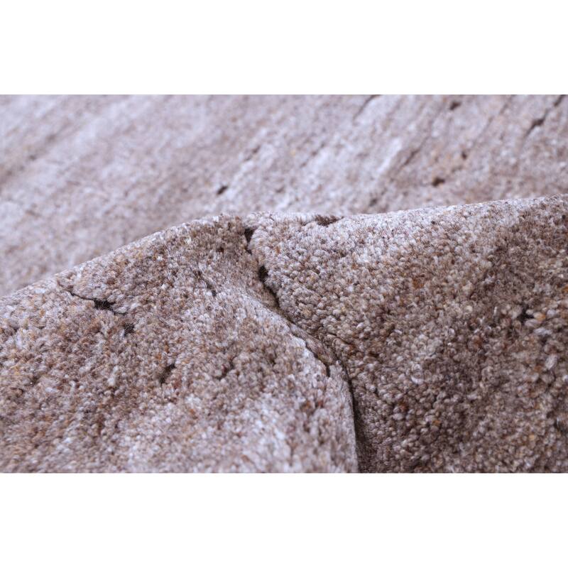 ECARPETGALLERY Hand-knotted Tangier Brown Wool Rug - 6'2 x 9'0