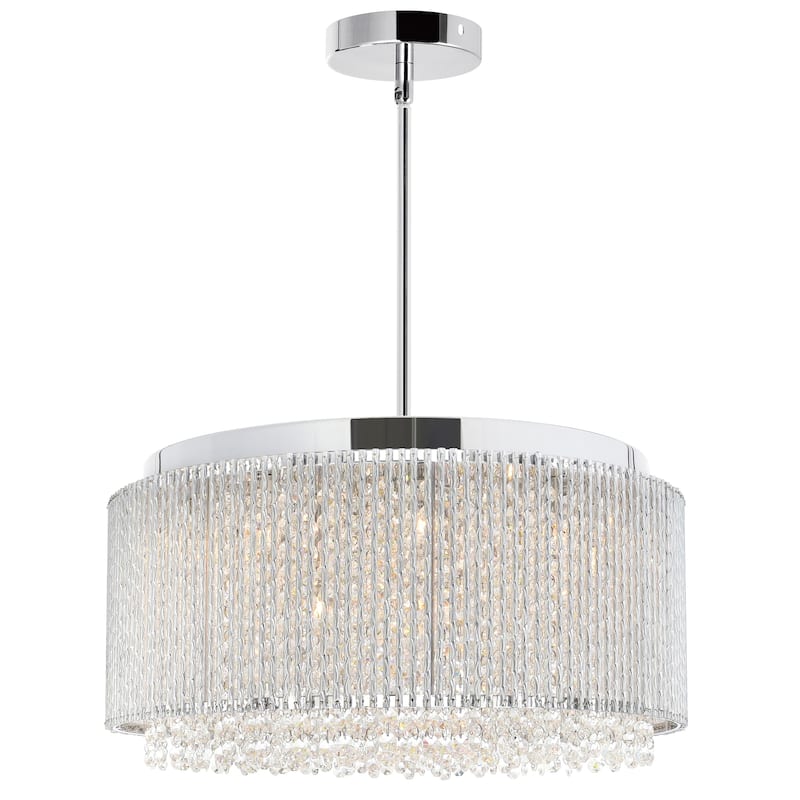 Claire 12 Light Drum Shade Chandelier With Chrome Finish - Chrome