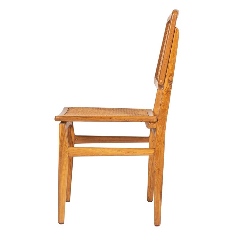 Mango Wood and Cane Dining Chairs, Set of 2
