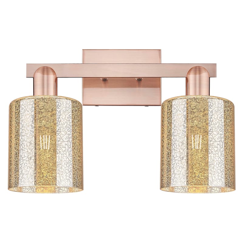 Innovations Lighting 716-2W-11-16 Cobbleskill Vanity Cobbleskill 2 - Antique Copper / Mercury