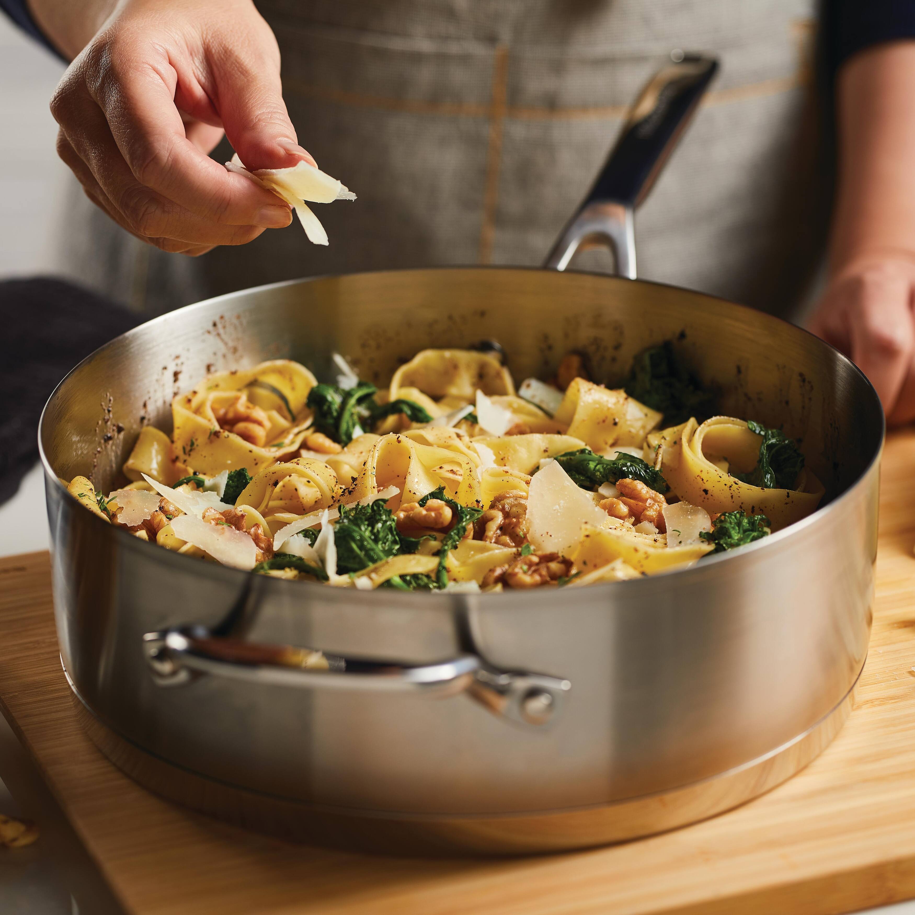 KitchenAid 3Ply Base Stainless Steel Deep Saute Pan with Lid, 4.5qt