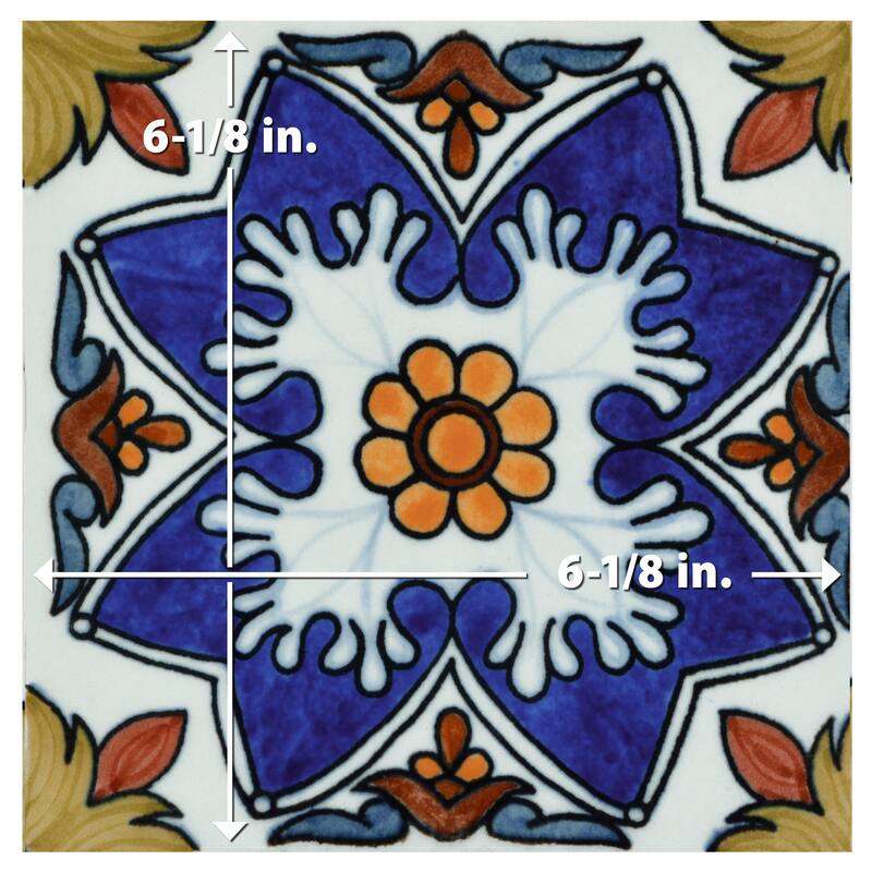 Merola Tile Provincial Deco Maceira 6" x 6" Porcelain Wall Tile - (1 Tile)
