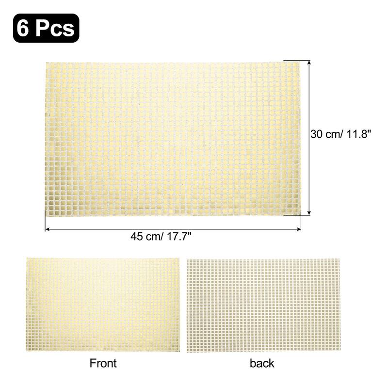 6pcs 11.8" x 17.7" Shiny Mirror Placemats Disco Table Place Mats - Champagne Gold