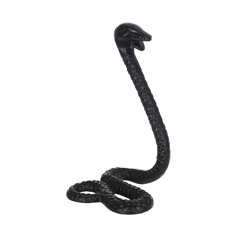 Sagebrook Home Modern Glam Fake Snake Sculpture/Figurine - 6" x 6" x 10" - Black