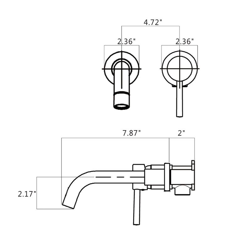 PROOX Single Handle Wall Mounted Bathroom Faucet With Drain Assembly
