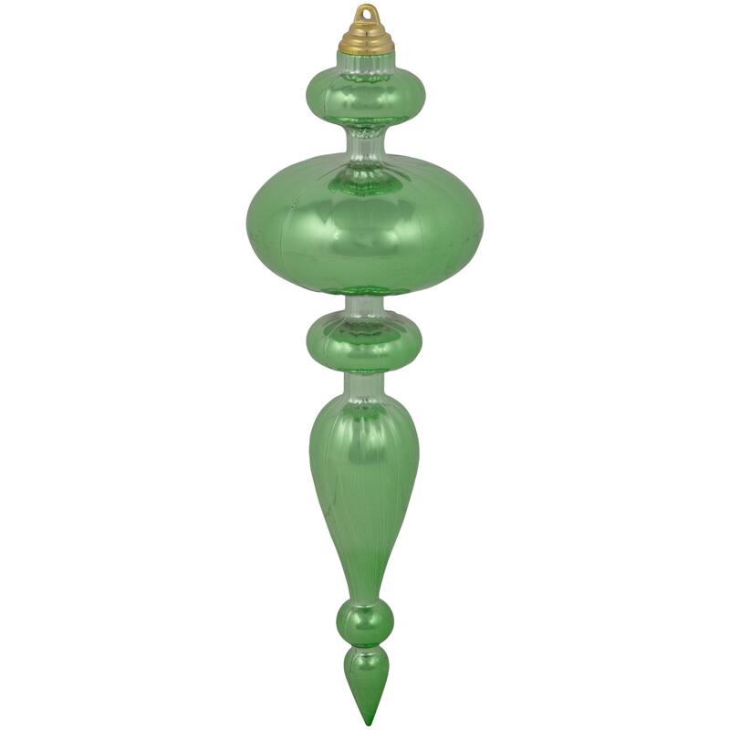 Commercial Size 2-Finish Christmas Finial Shatterproof Ornaments - Green -12" - 4ct