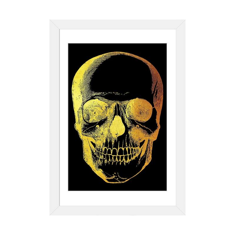 iCanvas "Skull Front" by Gab Fernando - White - 24x16x1
