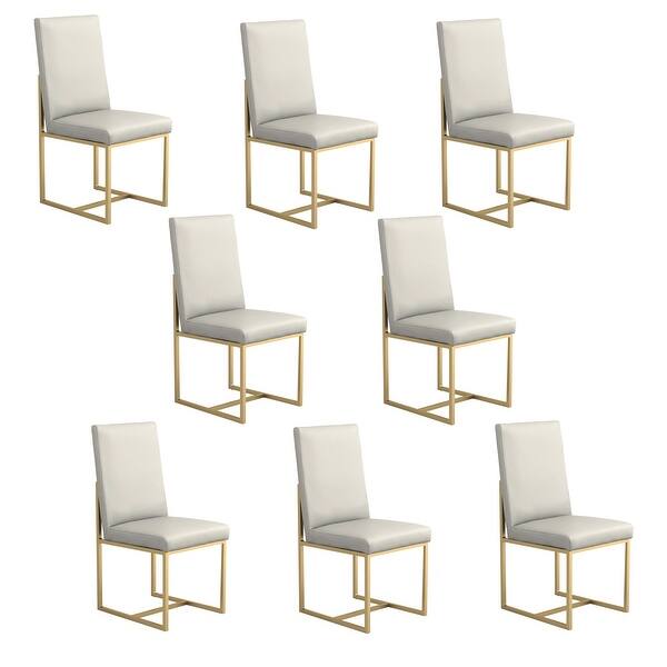 Stella Grey and Aged Gold Upholstered Dining Chairs (Set of 8) Bed