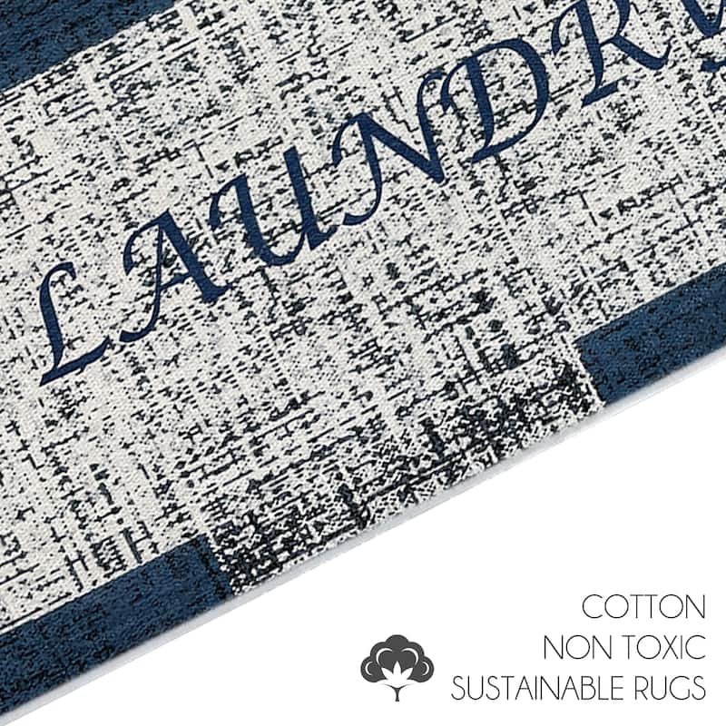 SussexHome Washable Ultra Thin Laundry Room Rug Runner - 20" x 59"
