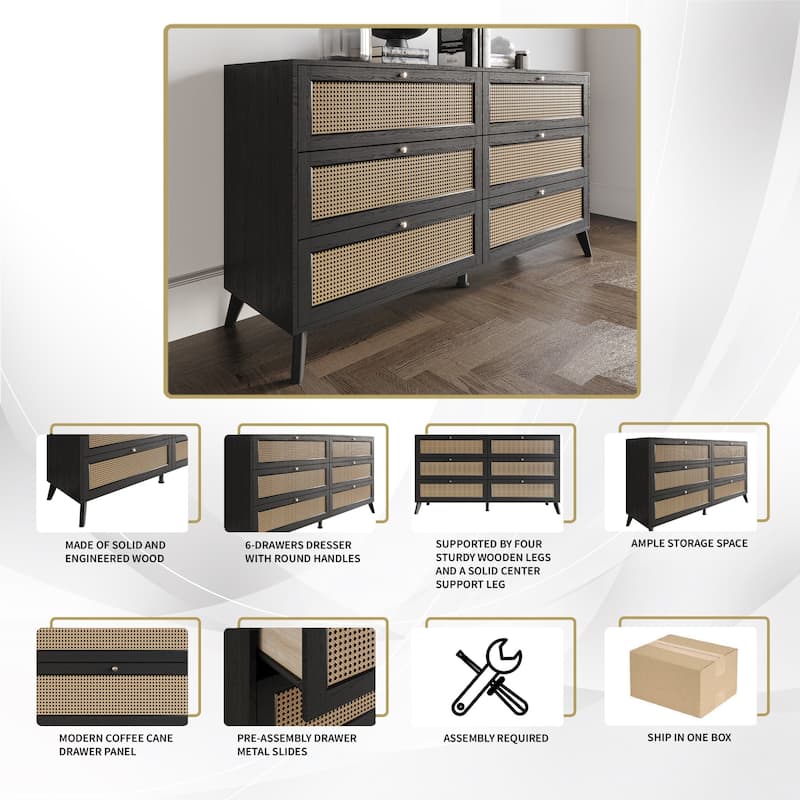 CraftPorch 4-pieces Mid-Century Modern Bedroom Set