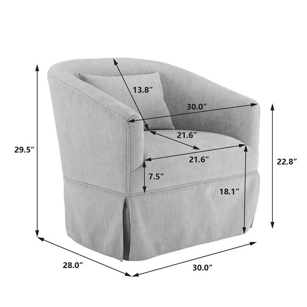 Pink Round Sofa Chair, Lounge Reading Armchair with Skirt Linen