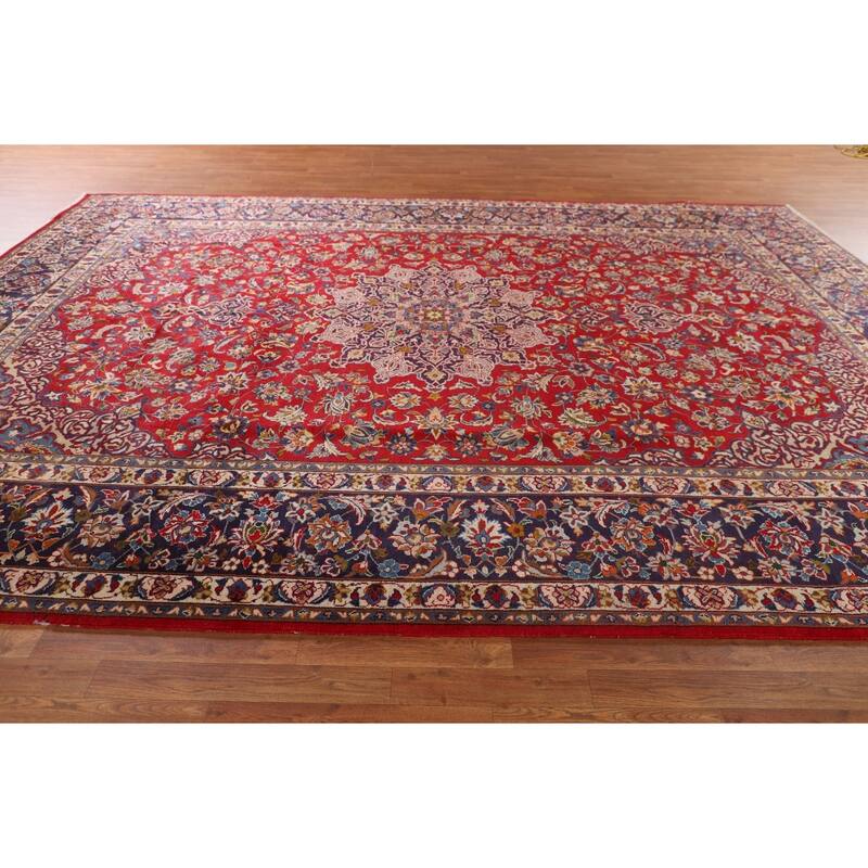 Traditional Najafabad Persian Vintage Rug Handmade Wool Carpet - 9'10"x 13'5"