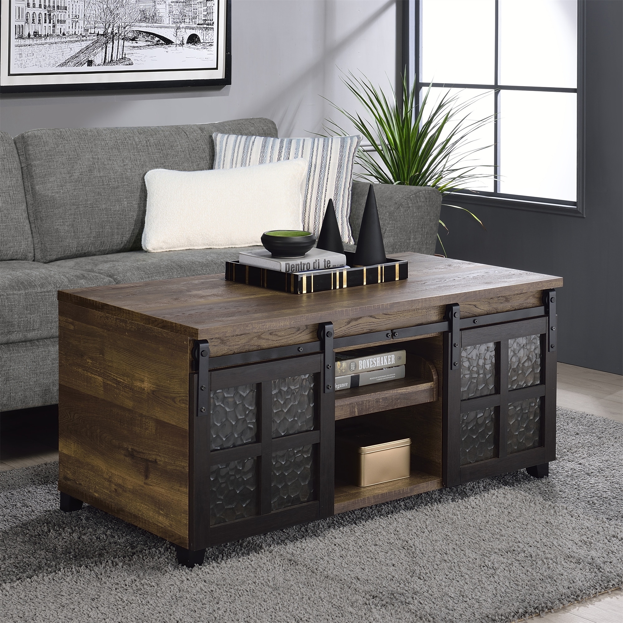 Coffee table with pull out tray hot sale