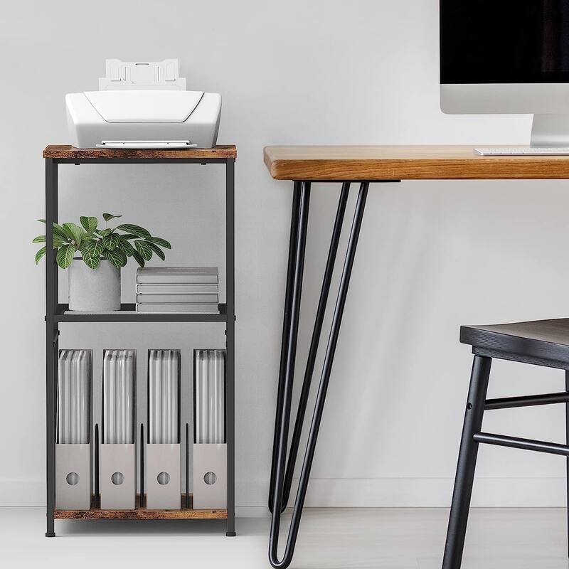 3 Tier Vinyl Record Stand with Storage Turntable Stand with Shelf Black