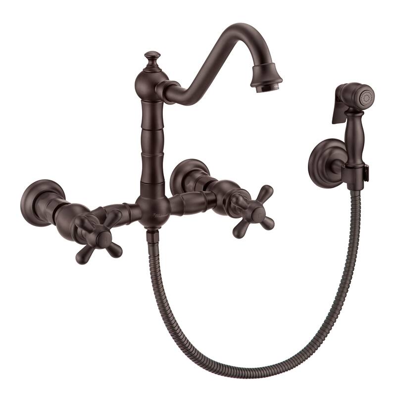 Whitehaus WHKWCR3-9402-NT Vintage III Plus 1.5 GPM Wall Mounted Bridge - Oil Rubbed Bronze