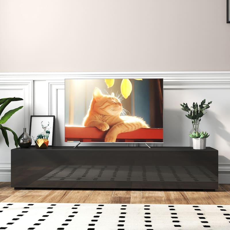 Modern Entertainment Center with Storage Media Console for Living Room
