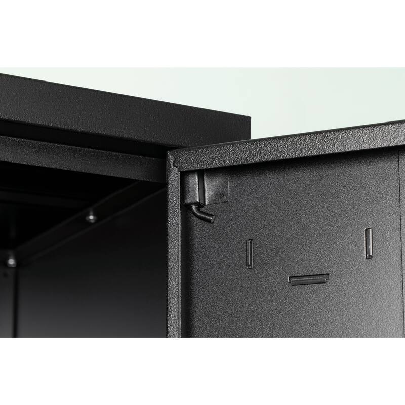 Steel Lockable Garage Storage Cabinet with 2 Doors and 2 Adjustable Shelves