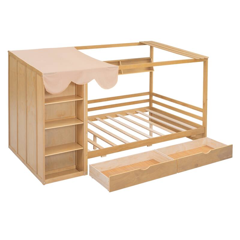 House Bed with Multiple storage spaces