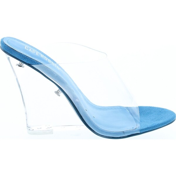 clear wedge mules
