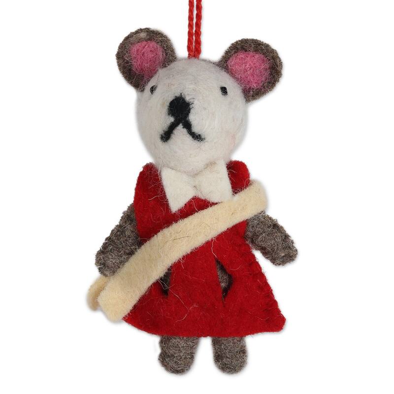 Novica Handmade Caroling Bunnies Wool Felt Ornaments (Set Of 5)