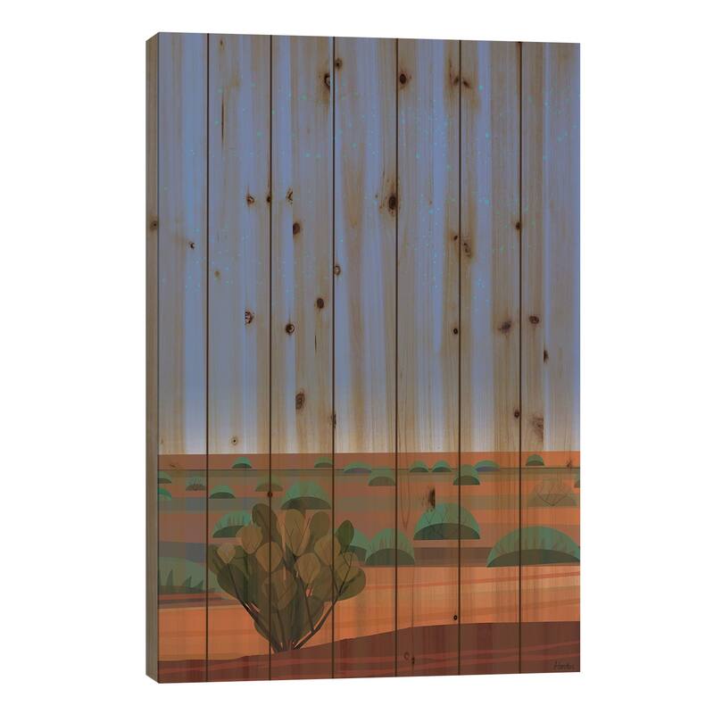 Desert Twilight Print On Wood by Charles Harker - Multi-Color - 40x26x1.5