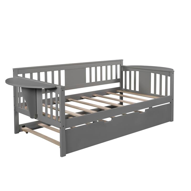 Multi-Functional Daybed with Trundle and Storage Side Tables for Bedroom or Living Room