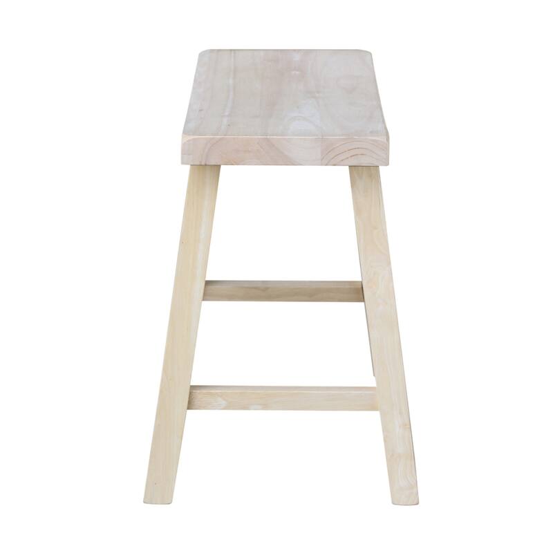International Concepts Solid Wood Saddle Seat Dining Stool
