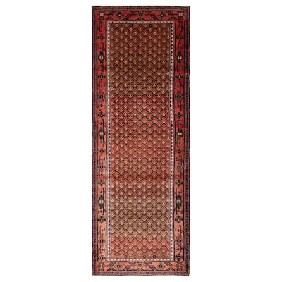 ECARPETGALLERY Hand-knotted Andelz Dark Red Wool Rug - 3' 10" x 11'