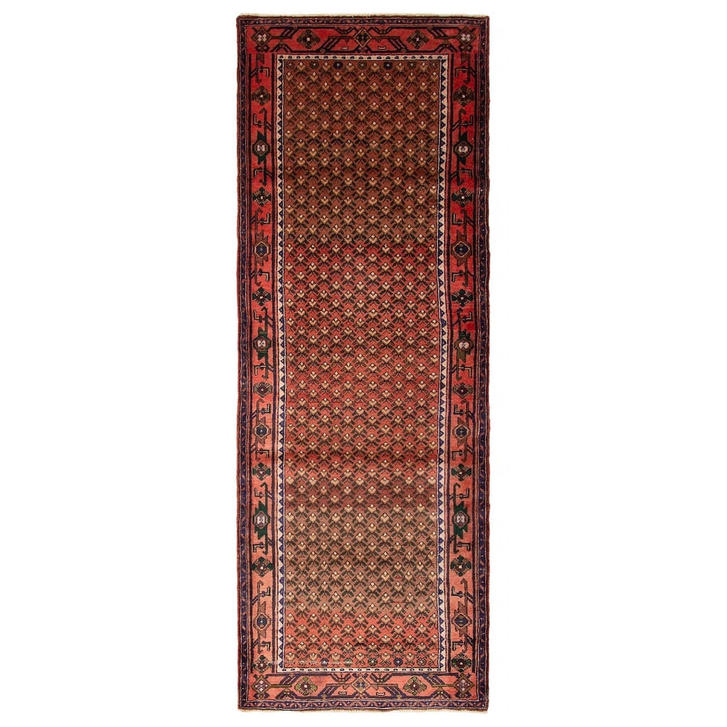 ECARPETGALLERY Hand-knotted Andelz Dark Red Wool Rug - 3' 10" x 11'
