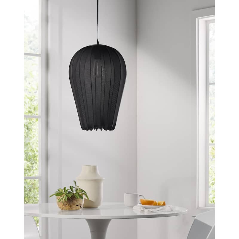 Livabliss Satori Traditional Pendant - 13"L x 13"W x 20"H - Black