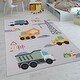 preview thumbnail 5 of 6, Kids Rug for Nursery Construction Site Play Mat Cranes Trucks in Grey