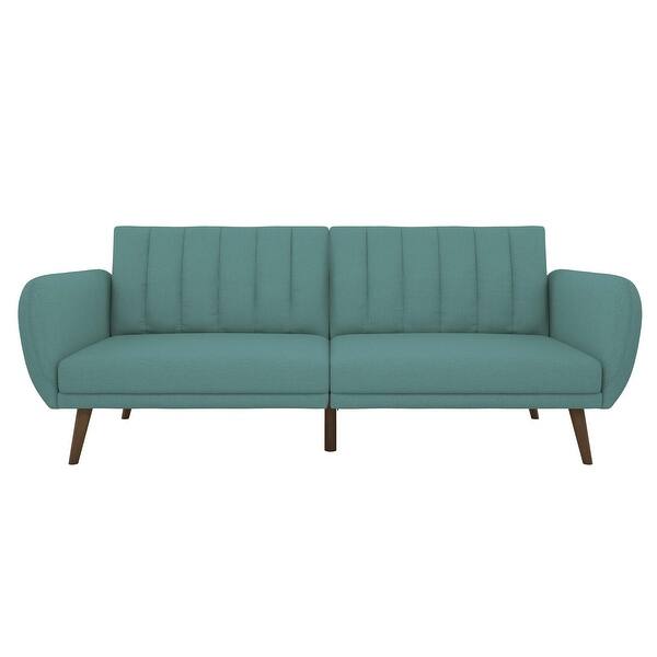 Shop Novogratz Brittany Linen Convertible Sofa Futon On Sale Overstock 27147557 Light Blue