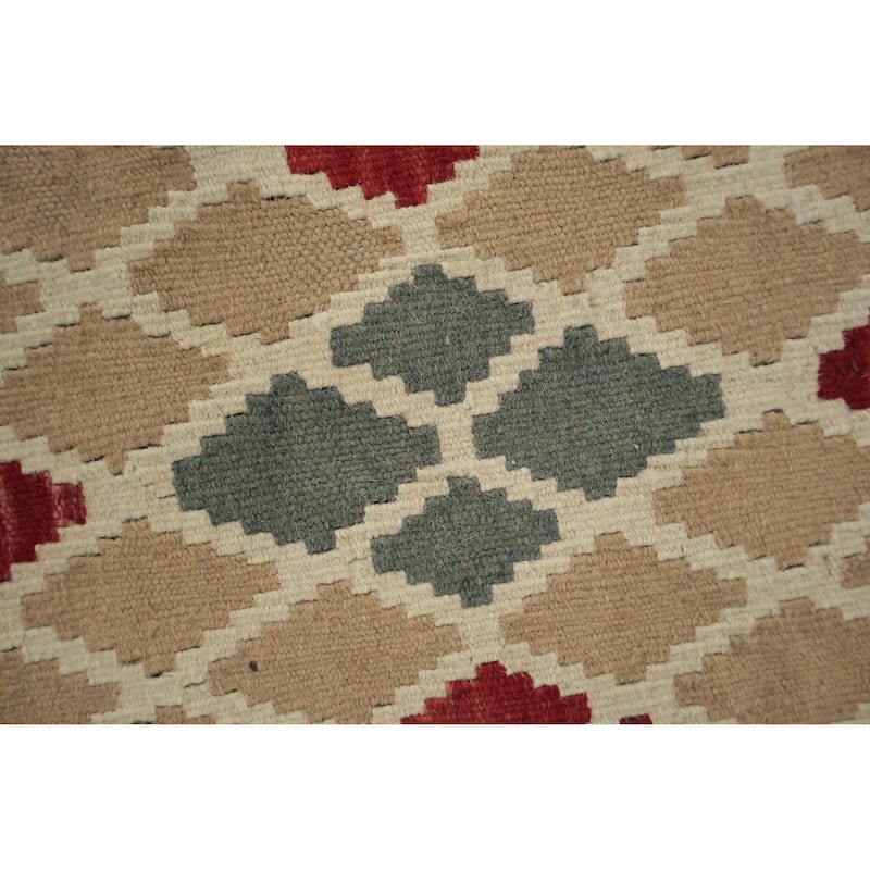 Hand Woven Oriental 100% Wool Carpet Southwestern Modern Yellow & Gold Kilim Runner Rug - 9' 10'' X 3' 0''