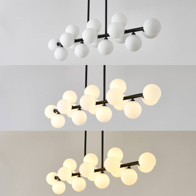 Bubble Sputnik Chandelier Modern Linear Chandelier with Globe Glass Shades