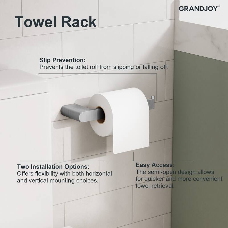 GRANDJOY 4-Piece Towel Rack for Bathroom Towel Bars Hardware Set in Stainless Steel
