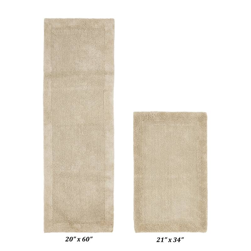 Better Trends Bath Rugs Set 100% Cotton Tufted Soft Water Absorbent Bathroom Rug for Shower, Sink Bath Mats Edge Collection