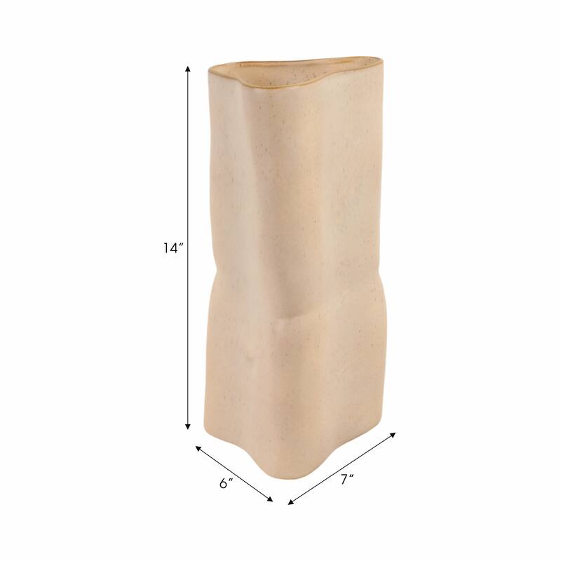 Earthenware Ceramic Vase with Organic Design and Textured Finish