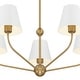 preview thumbnail 5 of 3, Xavier 5 Light Vibrant Gold + White Chandelier