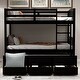 preview thumbnail 11 of 16, Solid Pinewood and Iiron Twin Bunk Bed with Ladder, Safety and 3-Drawer,Twin Trundle Bed with for Bedroom, Guestroom Furniture