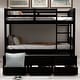 preview thumbnail 5 of 17, Stylish & Simple Twin Bunk Bed with Ladder, Safety Rail, Twin Trundle Bed with 3 Drawers for Bedroom, Guest Room, Black