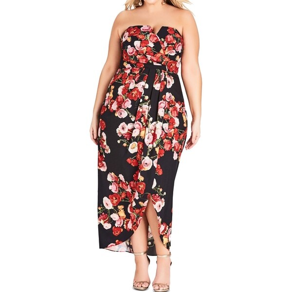 city chic red floral dress