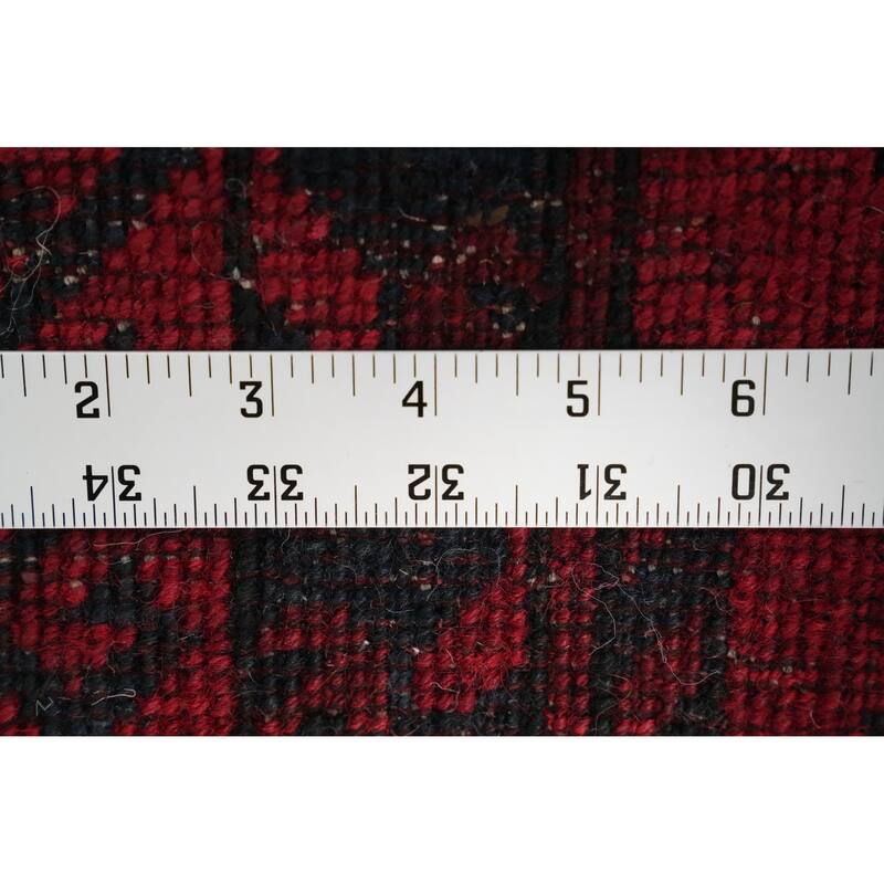 Hand Knotted Oriental 100% Wool Carpet Traditional Geometric Red Balouch Area Rug - 11' 3'' X 8' 8''