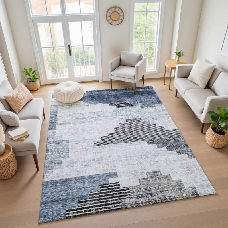 Premium Washable Super Soft Geo Global Mayfield Rug