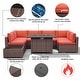preview thumbnail 45 of 44, Outdoor 8 Pieces Sectional Wicker Sofa Set with Fire Pit